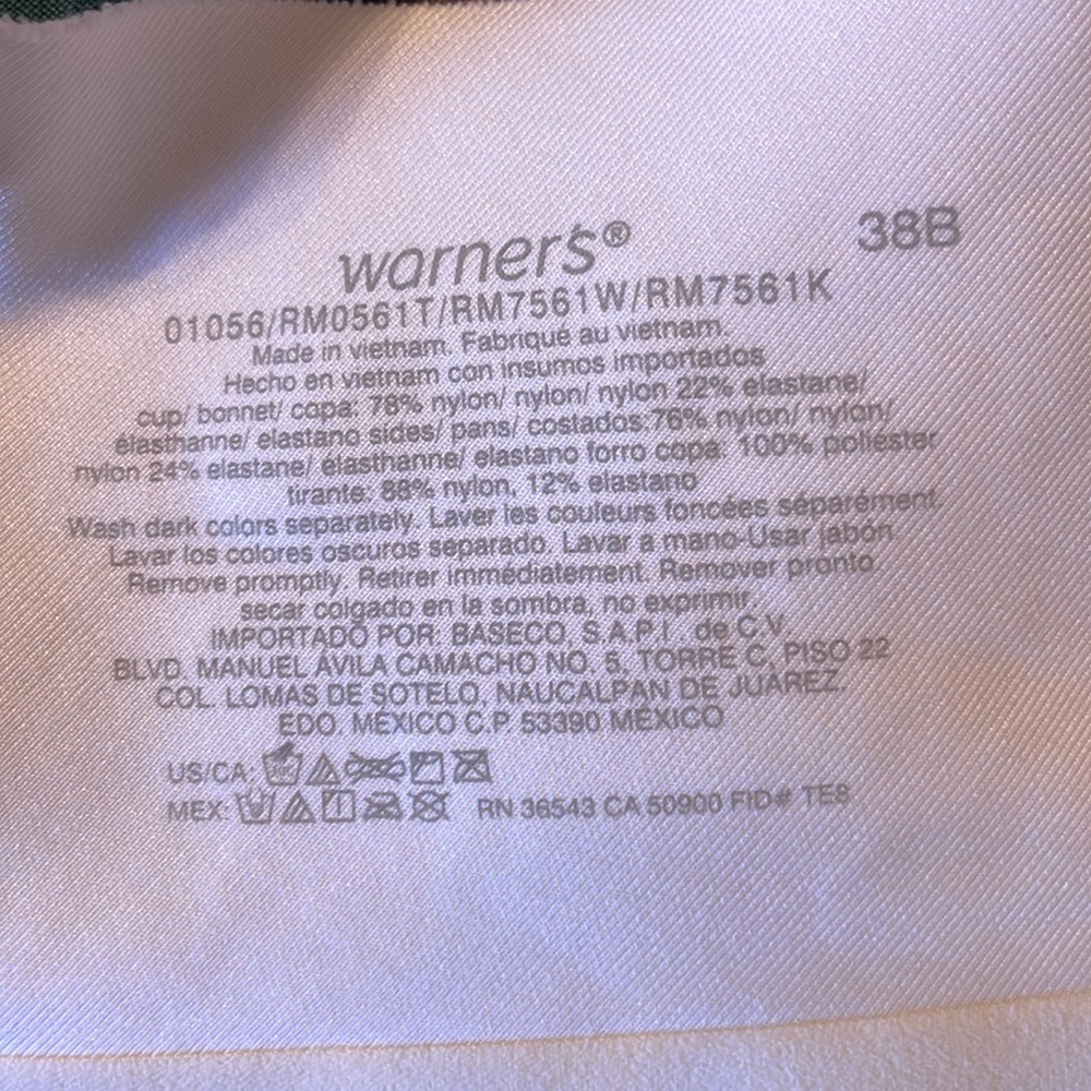 Warners white bra 38B like new - Picture 4 of 4